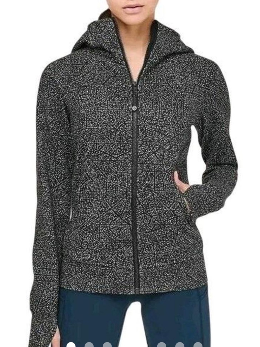 lululemon Black Heathered Speckle Zip Hoodie